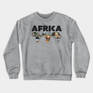 Africa Wildlife Collage Trio Crewneck Sweatshirt